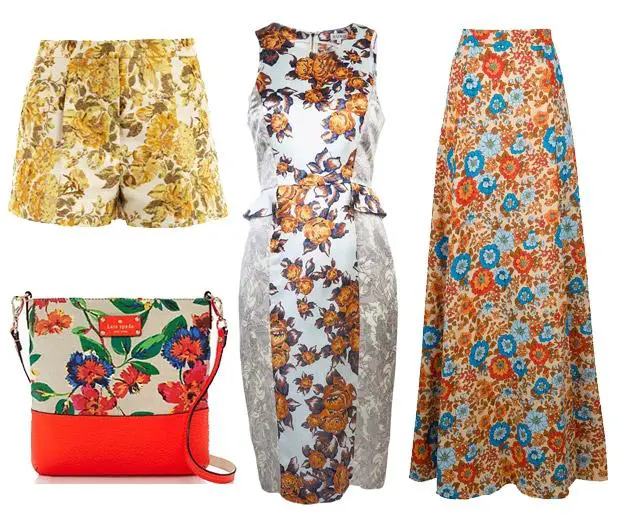 Панталони, пола, рокля и чанта с флорални мотиви