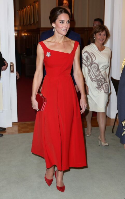 Резултат с изображение за „kate middleton red dress“